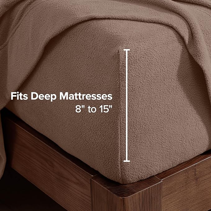 Bare Home Super Soft Fleece Sheet Set - Queen Size - Extra Plush Polar Fleece, No-Pilling Bed Sheets - All Season Cozy Warmth (Queen, Taupe)