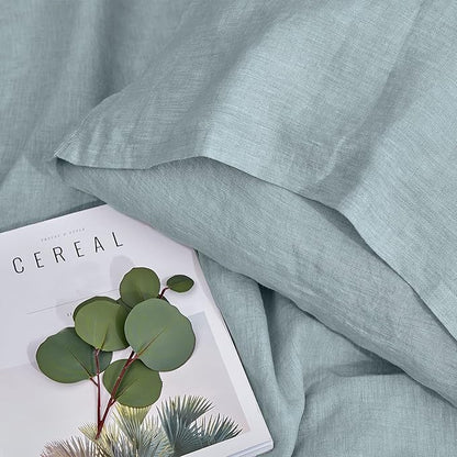 Simple&Opulence Body Pillow Cover 20" x 54",100% Pure Linen, Ultra Soft and Breathable, Body Pillowcase with Envelope Closure for Adults (Dusty Blue)