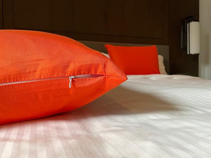 iMaylex Soft 100% Egyptian Cotton Zipper Closure Pillowcases, Cozy and Lightweight Pillow Case, Set of 2, Orange, Standard, 20" x 26"