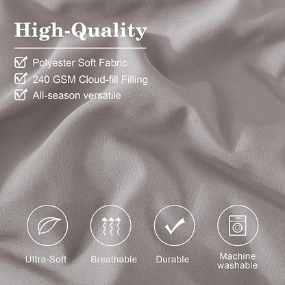 Monbix Queen Comforter Set - 7 Pieces Cloud Purple Bed in a Bag Queen Bedding Sets with Comforters, All Seasons Comforter Bed Set with Sheets, Pillowcases & Shams