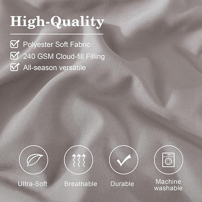 Monbix King Size Comforter Set - 7 Pieces Bed in a Bag King, Cloud Purple Bedding Sets with Comforter, All Seasons Comforter Bed Set with Sheets, Pillowcases & Shams