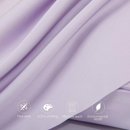 NTBAY Egyptian Cotton King Pillowcases - Set of 2, 500 Thread Count Cotton Pillowcases - Soft and Breathable Envelope Closure Pillow Cases - 20x36 Pillow Covers for Bed, Light Purple