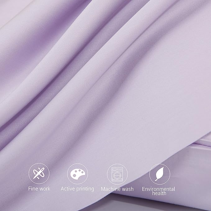 NTBAY Egyptian Cotton Queen Pillowcases - Set of 2, 500 Thread Count Cotton Pillowcases - Soft and Breathable Envelope Closure Pillow Cases - 20x30 Pillow Covers for Bed, Light Purple