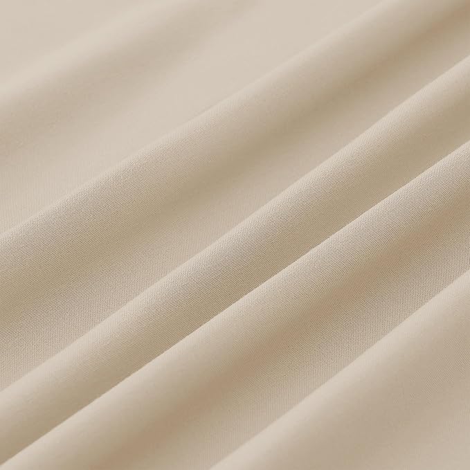 Modern Threads Soft Microfiber Solid Sheets - Luxurious Microfiber Bed Sheets - Includes Flat Sheet, Fitted Sheet with Deep Pockets, & Pillowcases Egg Shell Full
