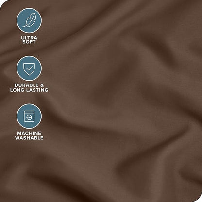 Bare Home Microfiber 4 Pack Standard/Queen Pillowcases, Cocoa, 20x30