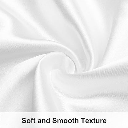NTBAY Satin Body Pillowcase for Hair and Skin, Luxurious and Silky Pillow case with Envelope Closure, 20x54 Inches, White