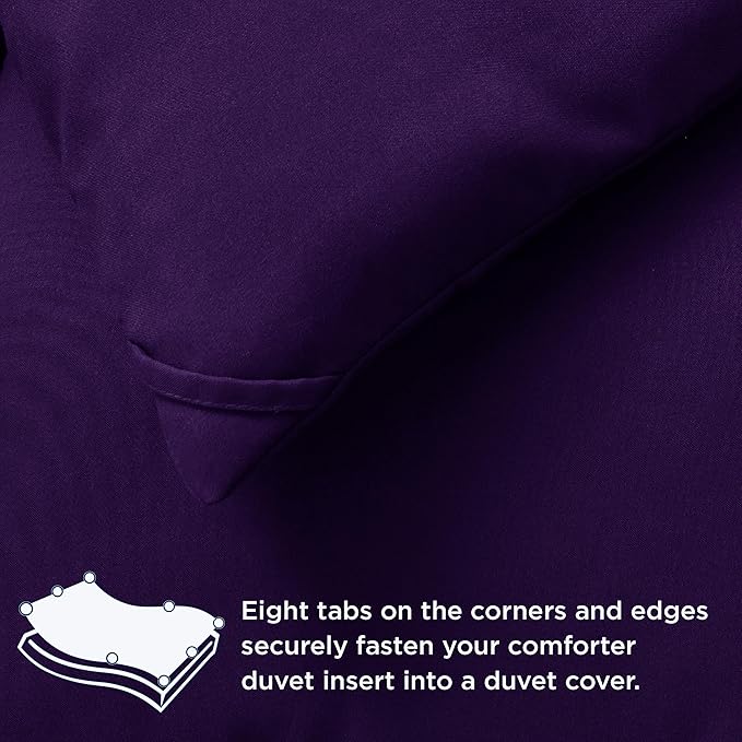 Bedsure Comforter Duvet Insert - Quilted Comforters Twin Size, All Season Duvet, GentleSoft Down Alternative Bedding Blanket, with 8 Tabs, Gifts for Women/Men, Purple, Twin 88 x 68 Inches