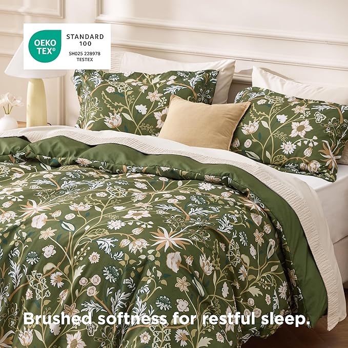 Bedsure Duvet Cover King Size - Vintage Botanicals Duvet Cover Set with Zipper Closure, 3 Pieces Boa Bedding Set with 8 Corner Ties and 2 Pillow Shams 20"x36"