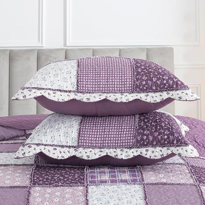 HoneiLife Quilt Set King Size - Lightweight Bedspreads 106x96, Tufted Quilts 3-Piece, Patchwork Coverlet Rustic Bedding Sets All Season Quilts
