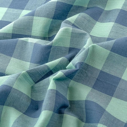 VM VOUGEMARKET Green Gingham Comforter Set Queen,Plaid Comforter with 2 Pillowcases for All Seasons,3 Pcs Modern Simple Grid Bedding Set for Men Women
