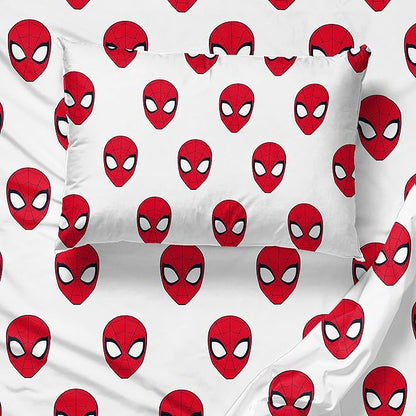 Jay Franco Marvel Spiderman Spidey Daze 4 Piece Twin Bed Set - Includes Reversible Comforter & Sheet Set Bedding - Super Soft Fade Resistant Microfiber (Official Marvel Product)