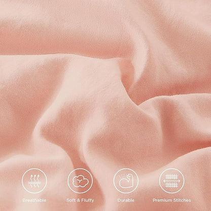 Andency Blush California King Comforter Set(104x96Inch), 3 Pieces Farmhouse Shabby Chic Ruffle Bed Comforter, Lightweight Fluffy Soft Polyester All Season Bedding Comforter Sets