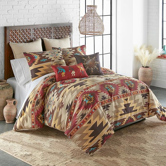 Donna Sharp Sand Dune Comforter Bedding Set - 3-Piece Queen Size Reversible Comforter Set - Includes 1 Plush Comforter and 2 Pillowcases - Machine Washable