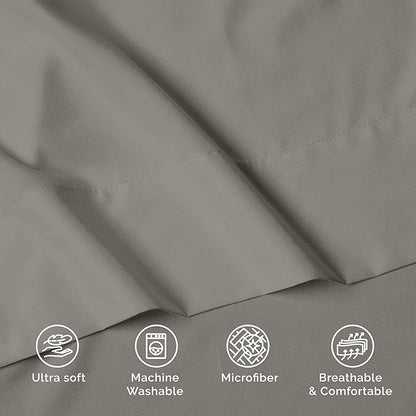 Luxury Flat Sheet on Amazon Elegant Comfort Wrinkle-Free 1500 Premier Hotel Quality 1-Piece Flat Sheet, California King Size, Grey