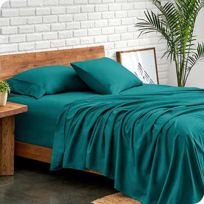 Bare Home King Sheet Set - 1800 Ultra-Soft Microfiber King Bed Sheets - Double Brushed - Deep Pockets - Easy Fit - 4 Piece Set - Bedding Sheets & Pillowcases (King, Emerald)
