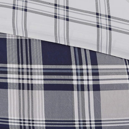 Madison Park Essentials Cozy Bed in A Bag - Reversible Comforter with Complete Sheet Set, Casual Plaid Cabin Design, All Season Cover, Decorative Pillow, Patrick Plaid Navy King(104"x92") 8 Piece