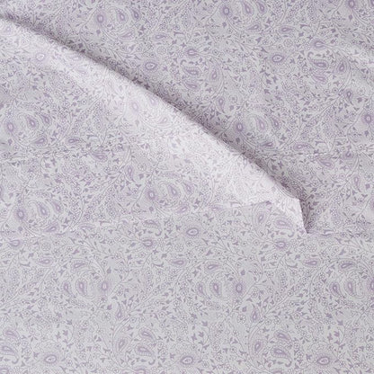 Amazon Basics Lightweight Super Soft Easy Care Microfiber 4-Piece Bed Sheet Set with 14-Inch Deep Pockets, Queen, Lavender Paisley, Printed