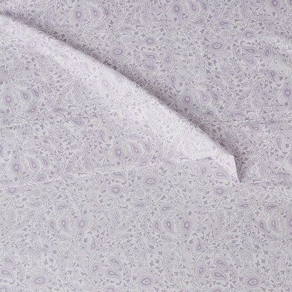 Amazon Basics Lightweight Super Soft Easy Care Microfiber Bed Sheet Set with 14" Deep Pockets - King, Lavender Paisley