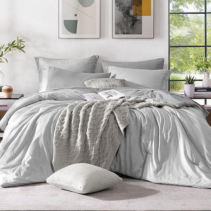 Monbix King Size Comforter Set, Grey Bed Set Reversible, King Size Comforter Set 7 Pieces, Cationic Dyeing Bed in a Bag with Comforter, Sheets, Pillowcases & Shams