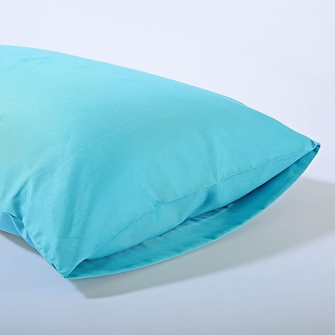 EVOLIVE Ultra Soft Brushed Microfiber Standard Size 20"x30" Pillowcases Pair Set of 2 with Envelope Closure (20"x30" Standard, Ocean)
