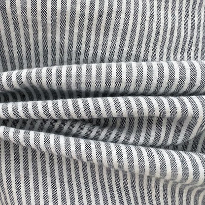 mixinni Grey Striped Duvet Cover Twin Size - 100% Washed Cotton Pinstripe Comforter Cover with Zipper Closure, Lightweight & Breathable, 3 Pieces Minimalist Stripes Pattern Printed Bedding Set