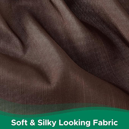 Biscaynebay Wrap Around Bed Skirts for Queen Size Beds 18" Drop, Brown Adjustable Elastic Dust Ruffles Easy Fit Wrinkle Resistant Silky Luxurious Fabric Machine Washable