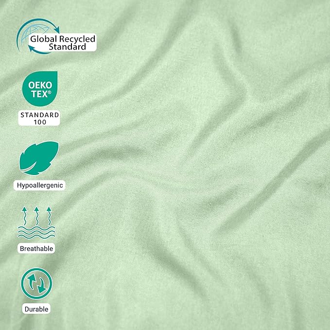 ZPECC Pillow Cases Queen Size Set of 12, 20x30 Envelope Closure Pillowcases, Soft Plain Brushed Microfiber Covers Hypoallergenic Breathable, Sage Green