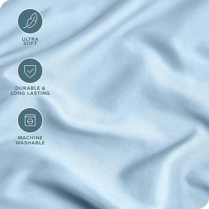 Bare Home Microfiber Pillow Cases - Standard/Queen Size Set of 2 - Cooling Pillowcases - Double Brushed - Light Blue Pillowcases 2 Pack - Easy Care (Standard Pillowcase Set of 2, Light Blue)