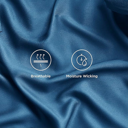 Bedsure Cooling Sheets Twin XL, Rayon Derived from Bamboo, PureWoven, Breathable & Soft Twin XL Sheet Sets, Deep Pocket Up to 16", Hotel Luxury Silky Dorm Bedding for Hot Sleepers, Teal
