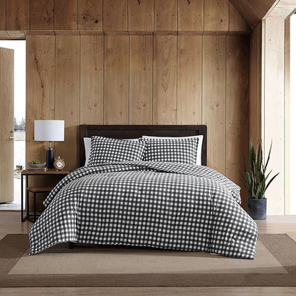 Eddie Bauer - King Comforter Set, Reversible Cotton Bedding with Matching Shams, Luxurious Bedding Set for Colder Months (Preston Grey, King)