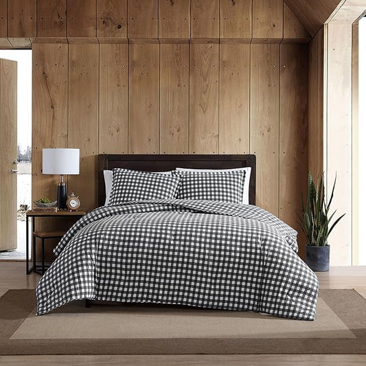 Eddie Bauer - Queen Comforter Set, Reversible Cotton Bedding with Matching Shams, Luxurious Bedding Set for Colder Months (Preston Grey, Queen)