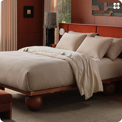 Bedsure Cotton Duvet Cover Queen Size - 100% Cotton Waffle Weave Khaki Duvet Cover, PureWoven Textured Breathable Bedding Comforter Cover for All Season, Inceluds 1 Duvet Cover 90"x90"