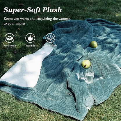 Heated Blanket Electric Blanket Throw 50''X60''-Heating Throw with 9 Heat Settings-2-10 Hours Auto Off,ETL Certified,Machine Washable (Green)