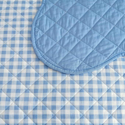 Martha Stewart - Twin Quilt Set, 100% Soft & Breathable Bedding with a Lightweight Feel for Year Round Comfort, 2 Piece Bed Set with Matching Pillowcase (Olivia Gingham Blue)