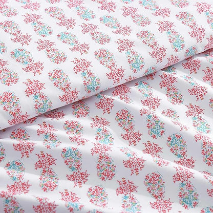 Tommy Bahama - King Sheets, Cotton Percale Coastal Bedding Set with Matching Pillowcases, Crisp & Cool, Coastal Room Essentials (Pineapple Splash Pink, King)