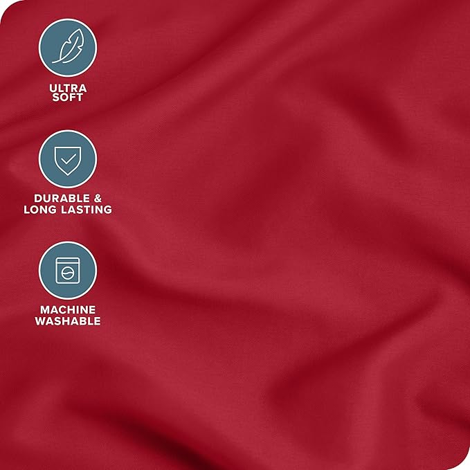 Bare Home Microfiber Pillow Cases - King Size Set of 2 - Cooling Pillowcases - Double Brushed - Red Pillowcases 2 Pack - Easy Care (King Pillowcase Set of 2, Red)