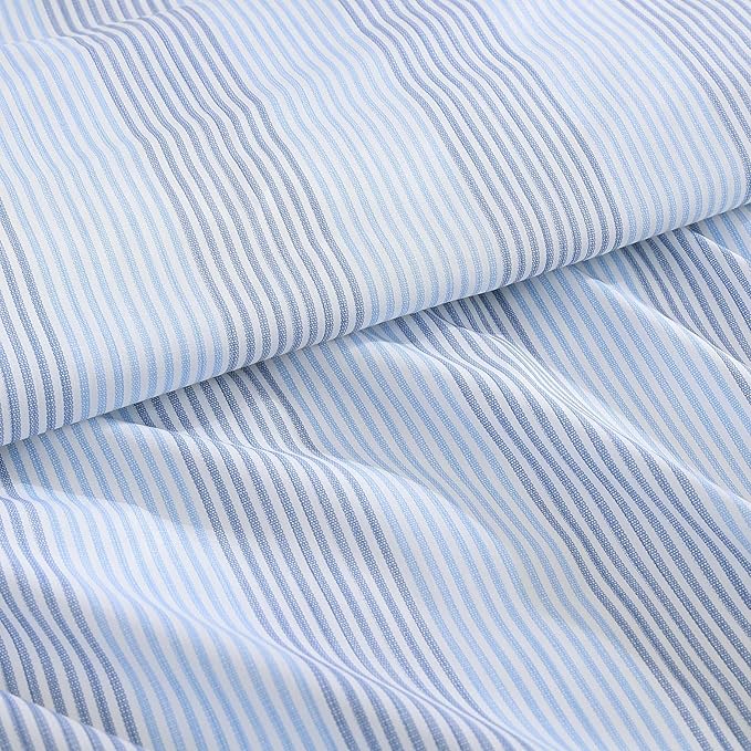 Tommy Bahama - California King Sheet Set, Crisp & Cool Cotton Percale Bed Sheets, Deep Pockets, Striped Bedding with Matching Fitted Sheet & Pillowcases (Bahama Weekend Stripe Blue)