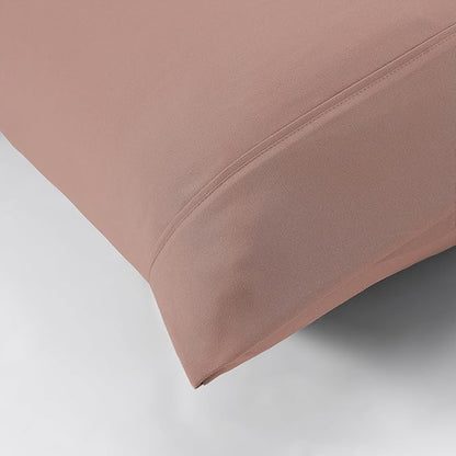 Modern Threads Soft Microfiber Solid Sheets - Luxurious Microfiber Bed Sheets - Includes Flat Sheet, Fitted Sheet with Deep Pockets, & Pillowcases Rose Queen