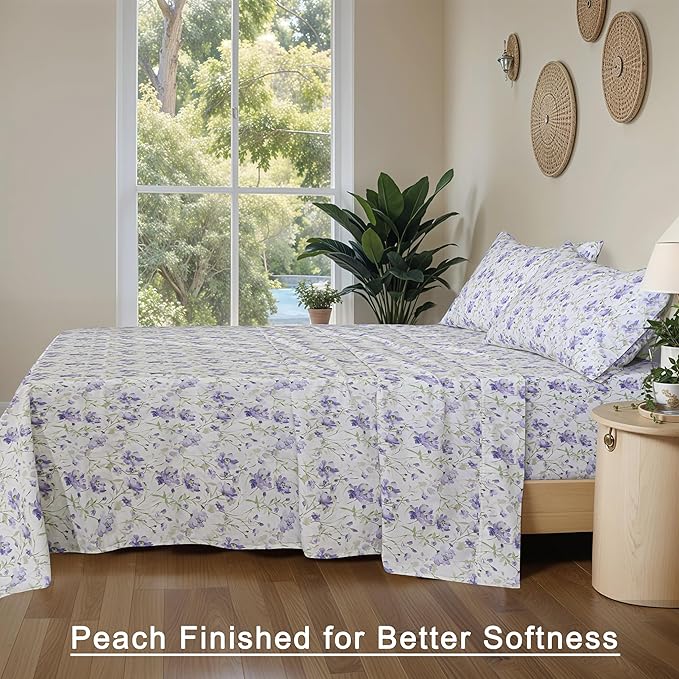 RUVANTI 100% Organic Cotton Sheets Twin XL, Percale Weave, GOTS Certified, 3-Piece Set, Deep Pocket 15", Crisp & Breathable, Soft Durable Bedding, Sábanas Algodón Orgánico – Heather