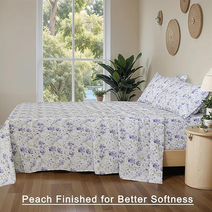 RUVANTI 100% Organic Cotton Sheets Twin XL, Percale Weave, GOTS Certified, 3-Piece Set, Deep Pocket 15", Crisp & Breathable, Soft Durable Bedding, Sábanas Algodón Orgánico – Heather