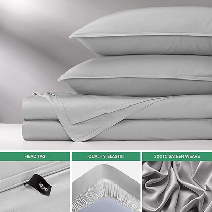 Pure Bamboo Twin Sheets, Genuine 100% Organic Viscose Derived from Bamboo Bed Sheet Set, Luxuriously Soft & Cooling, Double Stitching, 2 Year Quality Promise (Twin, Silver Pearl)