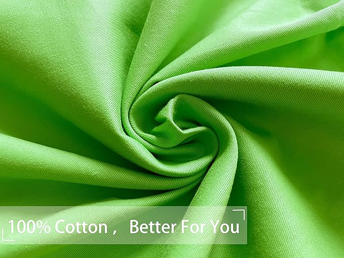 iMaylex Soft 100% Egyptian Cotton Zipper Closure Pillowcases, Cozy and Lightweight Pillow Case, St. Patrick's Day,Set of 2, Green, Standard, 20" x 26"