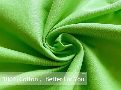 iMaylex Soft 100% Egyptian Cotton Zipper Closure Pillowcases, Cozy and Lightweight Pillow Case, Set of 2, Patrick's Day, Green, King, 20" x 36"