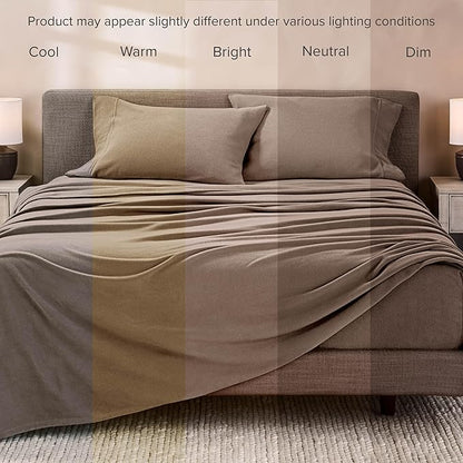 Bare Home Super Soft Fleece Sheet Set - Full Size - Extra Plush Polar Fleece, No-Pilling Bed Sheets - All Season Cozy Warmth (Full, Taupe)