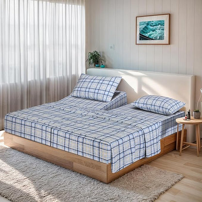 RUVANTI 100% Organic Cotton Sheets Split King, Percale Weave, GOTS Certified, 5-Piece Set, Deep Pocket 15", Crisp & Breathable, Soft Durable Bedding, Sábanas Algodón Orgánico – Pastel Print