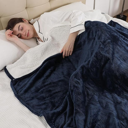 ESTINGO Heated Blanket Full Size, Soft Heated Electric Blanket with Timer 6 Heating Levels & 1-10 Hours Auto Off, Fast Heating & Overheat Protection, 72" x 84", Navy Blue