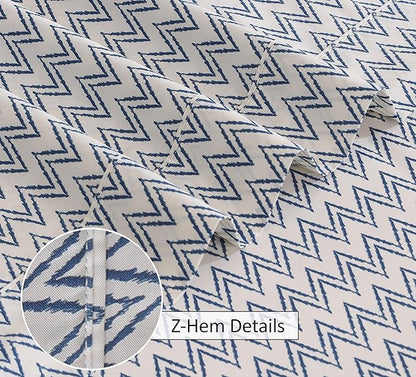 RUVANTI 100% Cotton Sheets – Queen Size Percale Bedding, Cooling & Breathable Floral Design, Durable with a Crisp, Soft & Comfortable Feel, 16" Deep Pocket, 4-Piece Set, Chevron