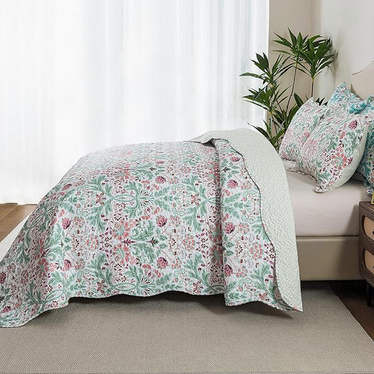 HoneiLife Quilt Set Queen Size - Microfiber Bedspreads for Queen Bed, Reversible Coverlet Lightweight Bedcover Quilt Bedding Sets for Queen Bed
