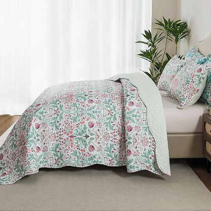 HoneiLife Quilt Set King Size - Microfiber Bedspreads 3-Piece,Reversible Coverlets Lightweight Bedcover King Quilt Bedding Sets