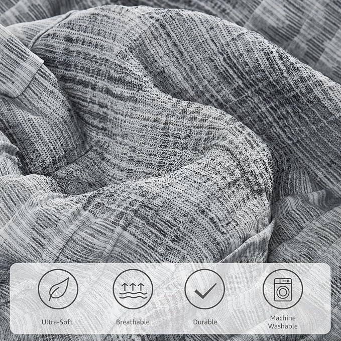 MaiRêve Charcoal Grey California King Comforter Set, Cozy& Lightweight Bed in A Bag, All Season Cal King Comforter Set with Comforter, Fitted Sheet, Flat Sheet 108"x 92"